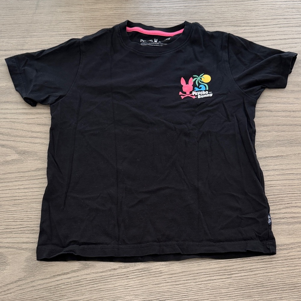 Psycho Bunny Kids (sz M 10/12)  Mentz Graphic Black Tee - Picture 3 of 7